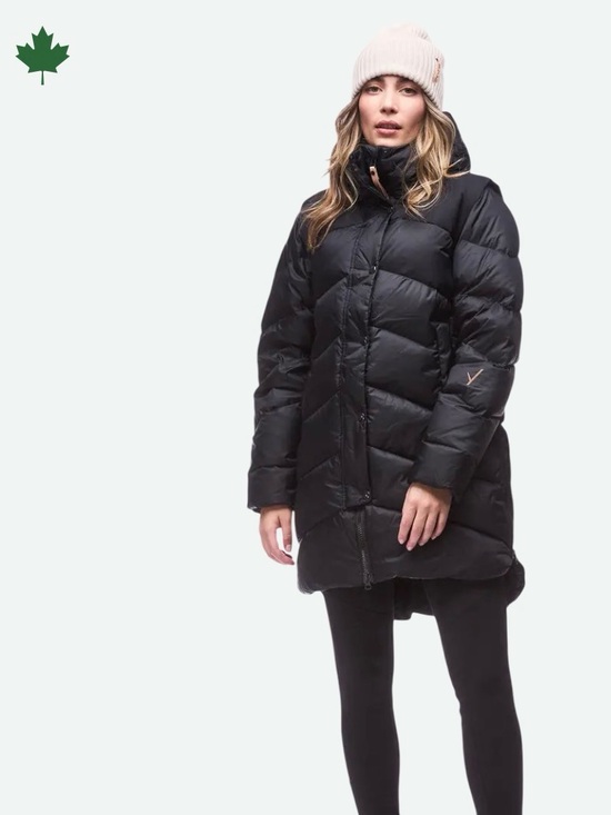 Indyeva Jackets & Blazers - Women's Black Down Ski Jacket with High Hood